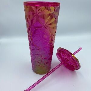 Starbucks Summer 2024   Pink / Red Diamond Prism Crystal Venti Tumbler 24oz